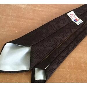 Vintage Koratron by Elite Mens Brown Textured Patterned Necktie 53 Inch Retro